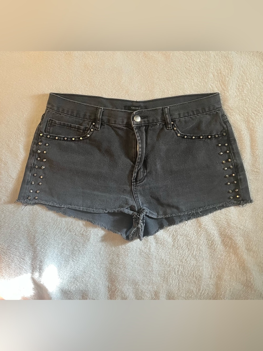 Forever 21 Studded Black grunge Denim Cutoff Shorts DISCONTINUED